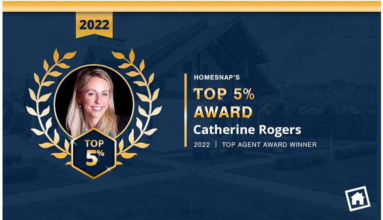 Catherine Rogers is a Homesnap top 5% agent award winner for 2022